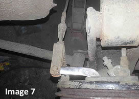 Modified handbrake lever in place